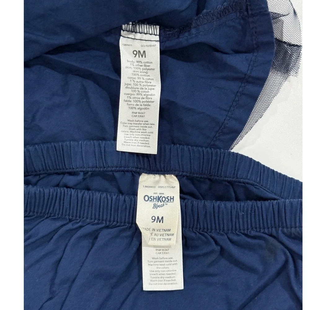 OshKosh Bgosh Baby Girls Denim Tutu Dress Set Navy Blue 9M OSH11771-GP K42